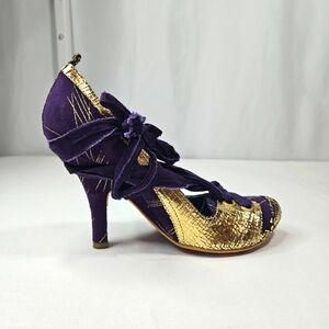 Irregular Choice Women's Calf Wrap Purple & Gold Shoes Sz 39